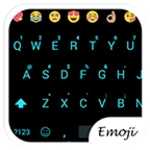 emoji keyboard flat black blue android application logo